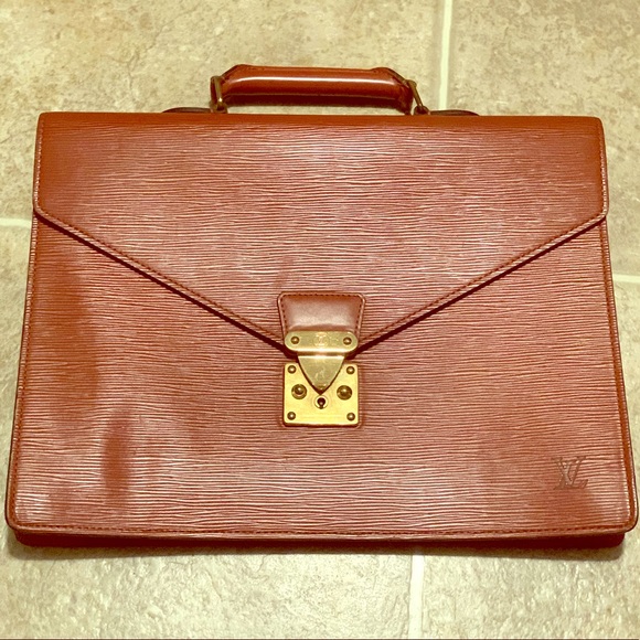 Authentic Louis Vuitton epi brown briefcase
